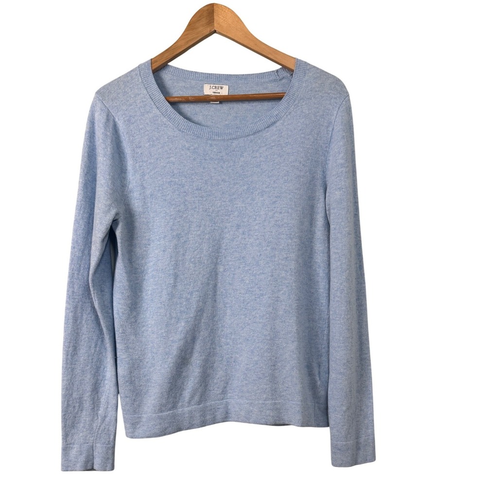 J.Crew Teddie Cotton-Wool Blend Crewneck Spring Sweater Light‎ Blue F5199 Size M
